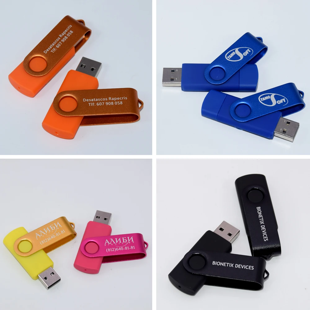 컬러 USB 플래시 드라이브 펜 드라이브 메모리 스틱, 무료 커스텀 로고 선물, 1GB, 4GB, 8GB, 16GB, 32GB, 64GB, 100PCs/로트