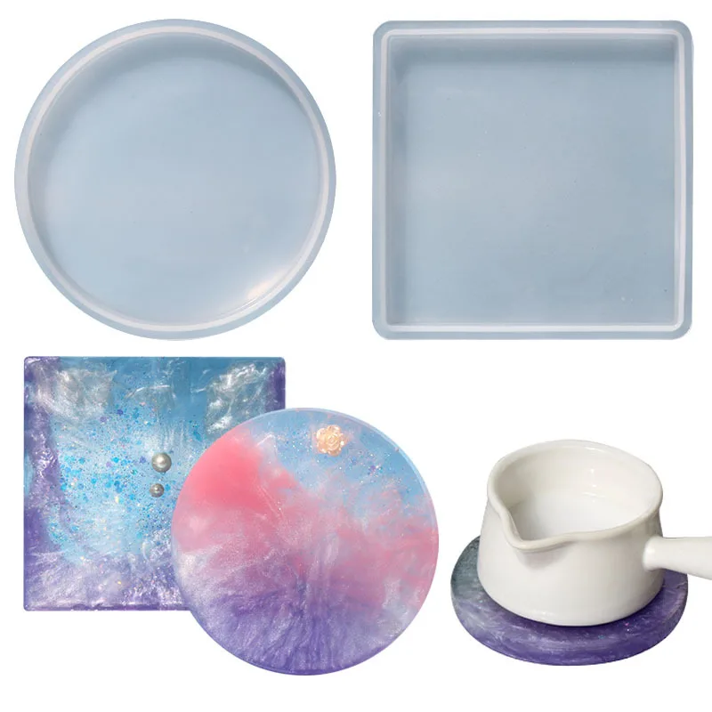 

Cups Mats Resin Molds Round Square Coaster Silicone Molds for Epoxy Resin Mold Upgraded Coaster Molds for Resin Casting