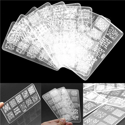 Nail Stamping Plates Lace Flower Pattern Art Stamp Template Image Plate Stencil Nails Tool Random Send 3