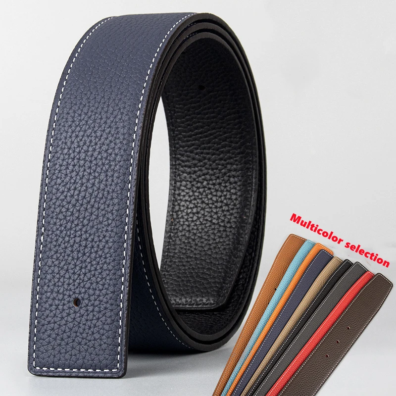 

3.8 CM Width Double Side Milled Leather Belt Suitable For Luxury H Buckle Togo Top Layer Calfskin Real Cowskin Belt