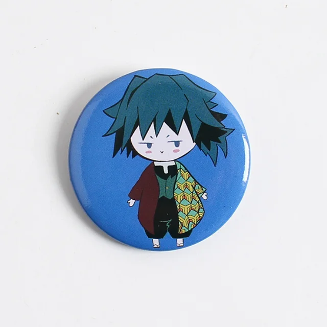 Anime Second element Q Version Badge Bar Butterfly Endure Tanjirou Fugang Yi Yong Shan Yi Yan Column Pendant Anime Peripheral XZ-2212-B9