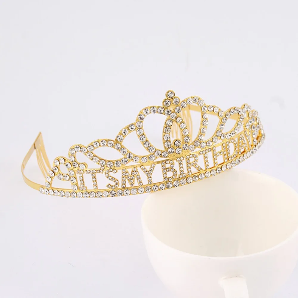 Corona Regina Compleanno Fascia Festa Oro Rosa Diadema E Corona 25° Compleanno - Tiara Oro Rosa Con Strass, Per Feste E Matrimoni Corona Festa Principessa Corona Rosa