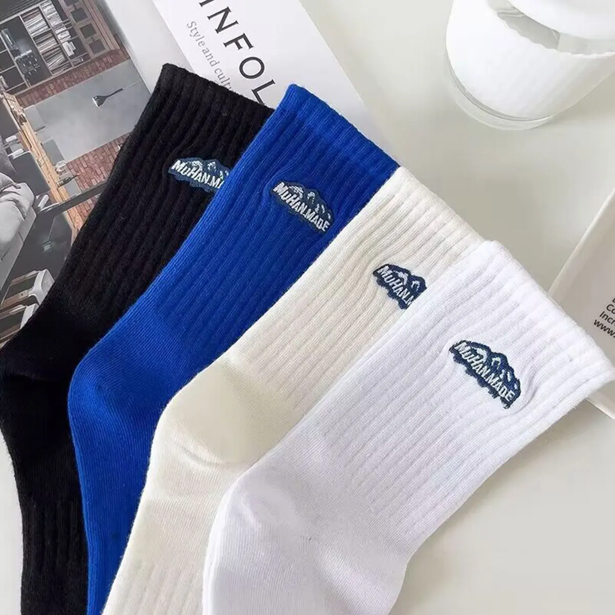Sports Socks Fitness Sports Socks Sport Socks 4 Pairs for Men Women Spring Summer Thin Medium Length