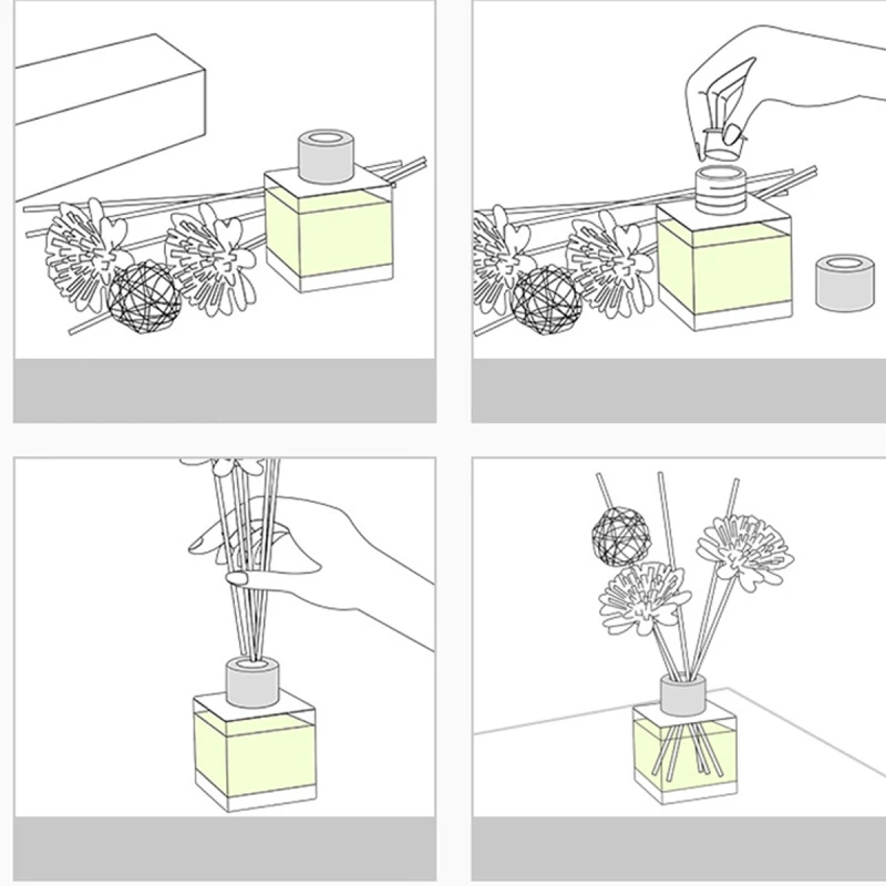 50ml Clear Square Glass Diffuser Bottle for Home & Car Fragrance, Empty Refillable ... - SKU CGDB2159 - UGI Packaging