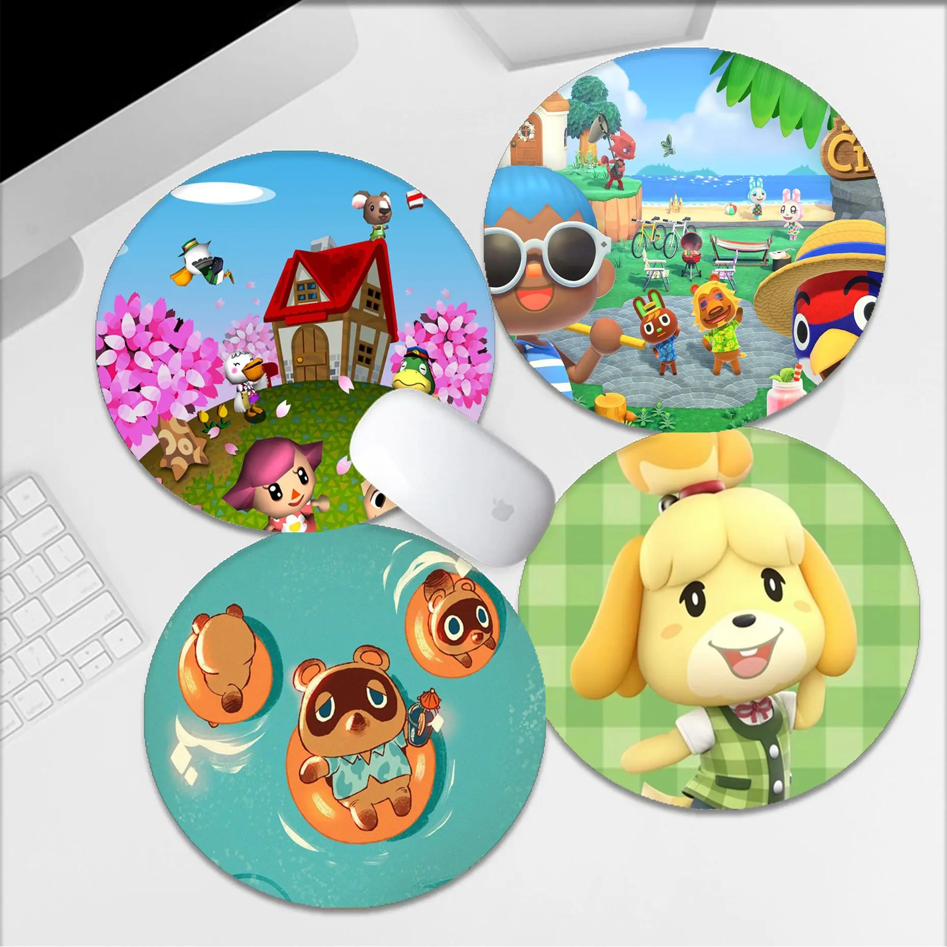 

Animal C-Crossing Mousepad Non-slip Round Big Promotion Table Mat Student Mousepad Computer Pad Games Pad for PC Gamer Mousemat