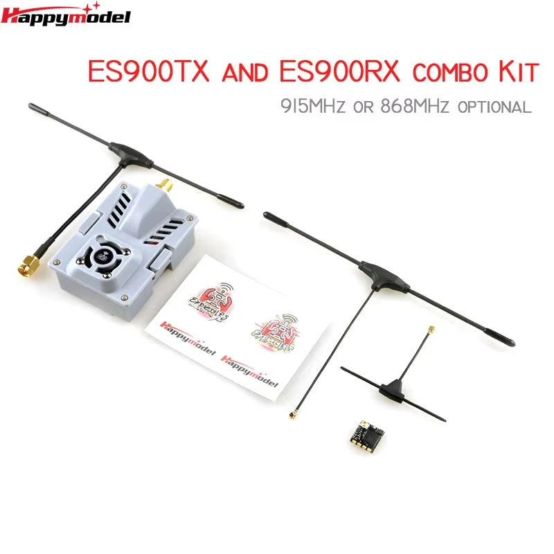 Module récepteur ExpressLRS ES900RX 915 MHz monté sur un drone, parfait pour une liaison fiable.