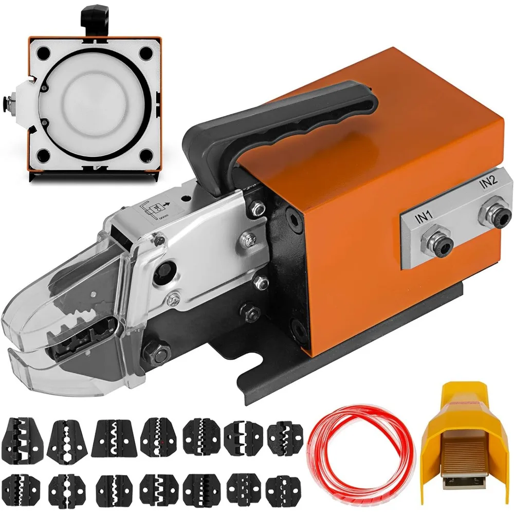 

Mophorn Pneumatic Crimping Tool Am-10 Crimping Up To 16mm2, Pneumatic Crimper Plier Machine with 15 Sets Of Dies