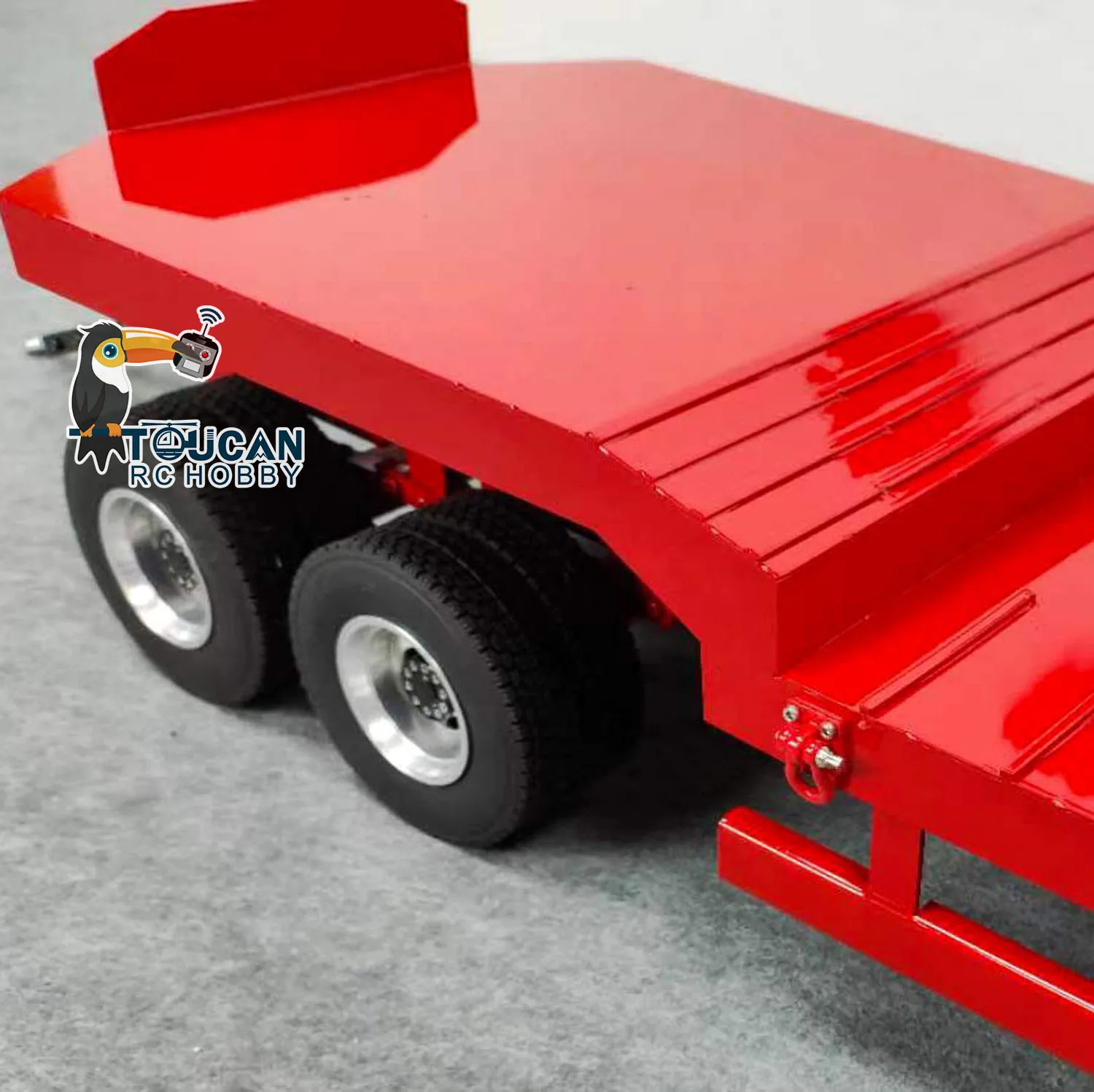 1/14 RC Metal 4 Axles Full Trailer Tail-board for Remote Control Tractors Trucks Dumper Cars Model Toy with Battery TH23496 3