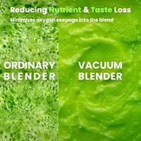 Commercial Blender 1500W Vacuum Blender for Less Foam Professional-Grade Quiet Shield Kitchen Timer 9 Speeds 6 Programs 2