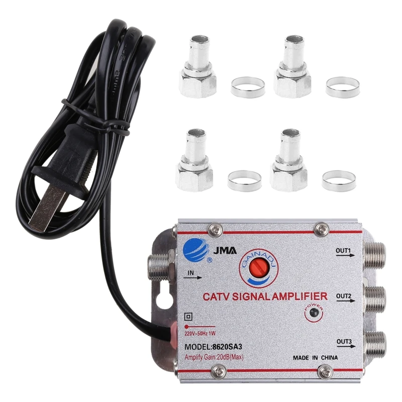 3Way 20DB Antenna Signal Amplifier Anti-interference Home TV Box Signal Booster