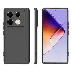 Slim Matte Black Silicone TPU Back Cover for Infinix Note40Pro 4G (Black)