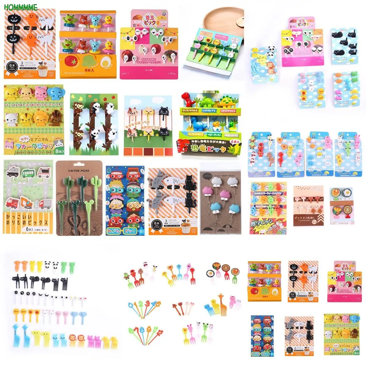 

1set Animal Fruit Fork Food Grade Plastic Cartoon Kids Cake Fruit Toothpick Bento Lunch Mini Bento Accessories Party Decoration