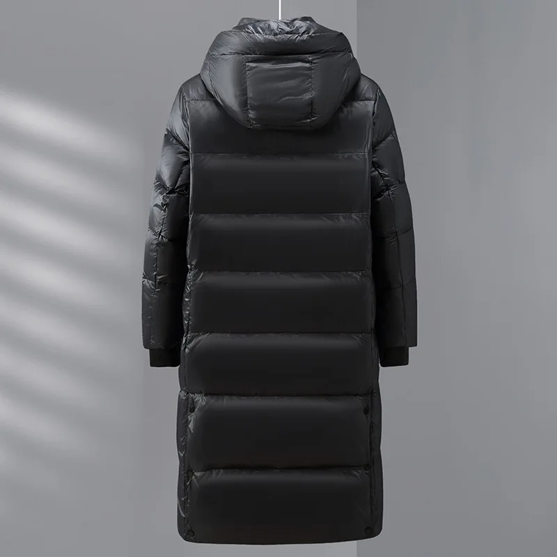 ZOZOWANG Winter Men's Hooded Warm Long Parkas White Duck Down Jacket Coat Men Outwear Casual Vintage Outfits Warm Clothes