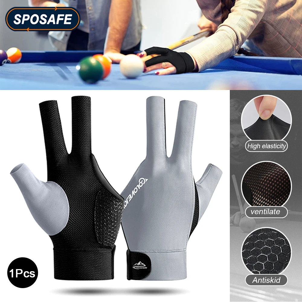

1Pcs 3 Fingers Pool Gloves Billiards Left Hand Shooters Snooker Cue Sport Glove Show Gloves Predator Women Men Billiard Shooter