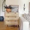 Rattan Dresser - Nightstand with Drawer Boho Small Cabinet 3 Drawer Dresser, Bedside Table 4