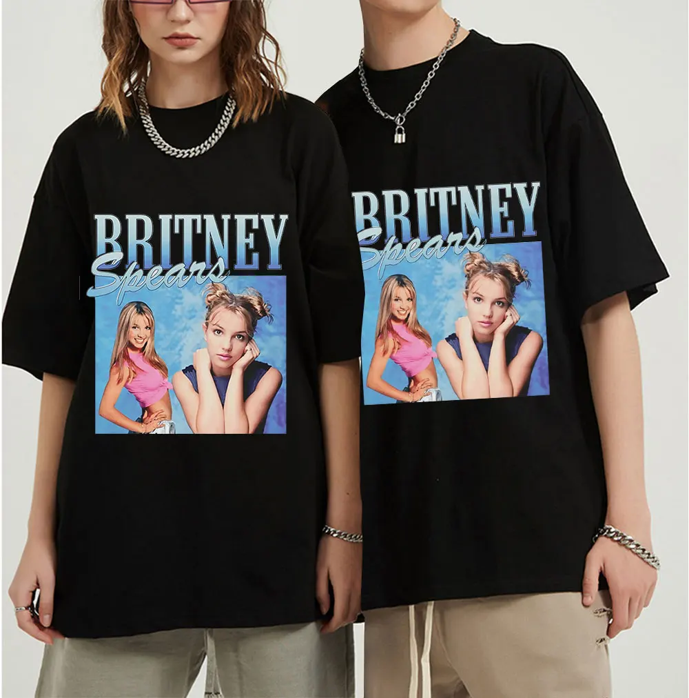 Футболка Britney Spears с красивым фото для мужчин черная хипстерская хлопковая