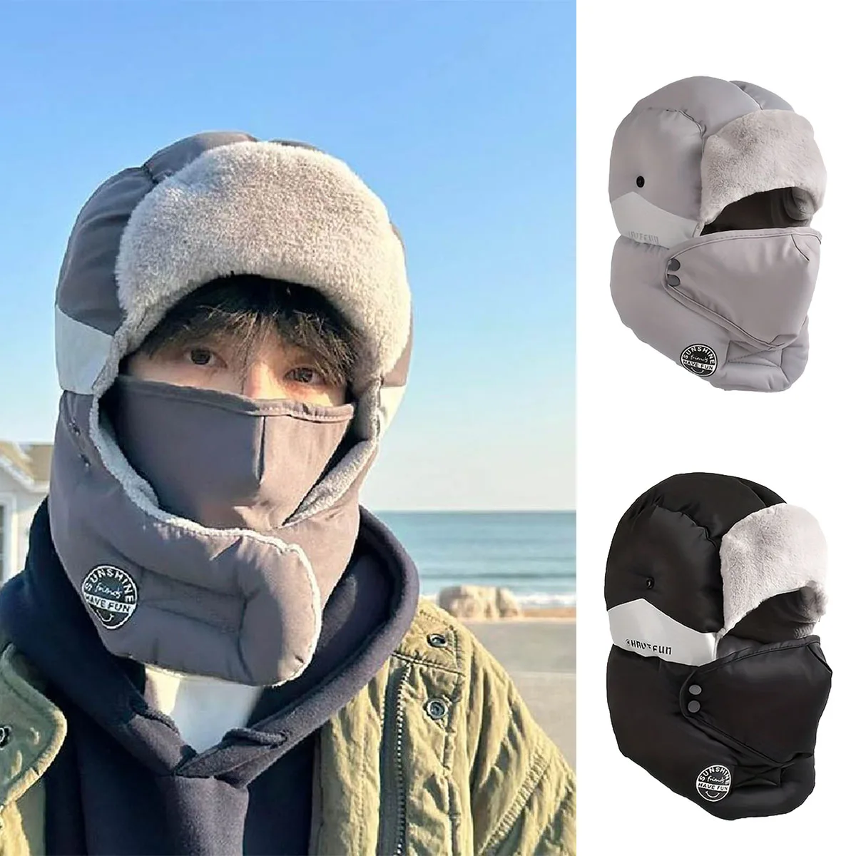 따뜻하고 세련된 다기능 얼캡 탑햇 봄버 모자