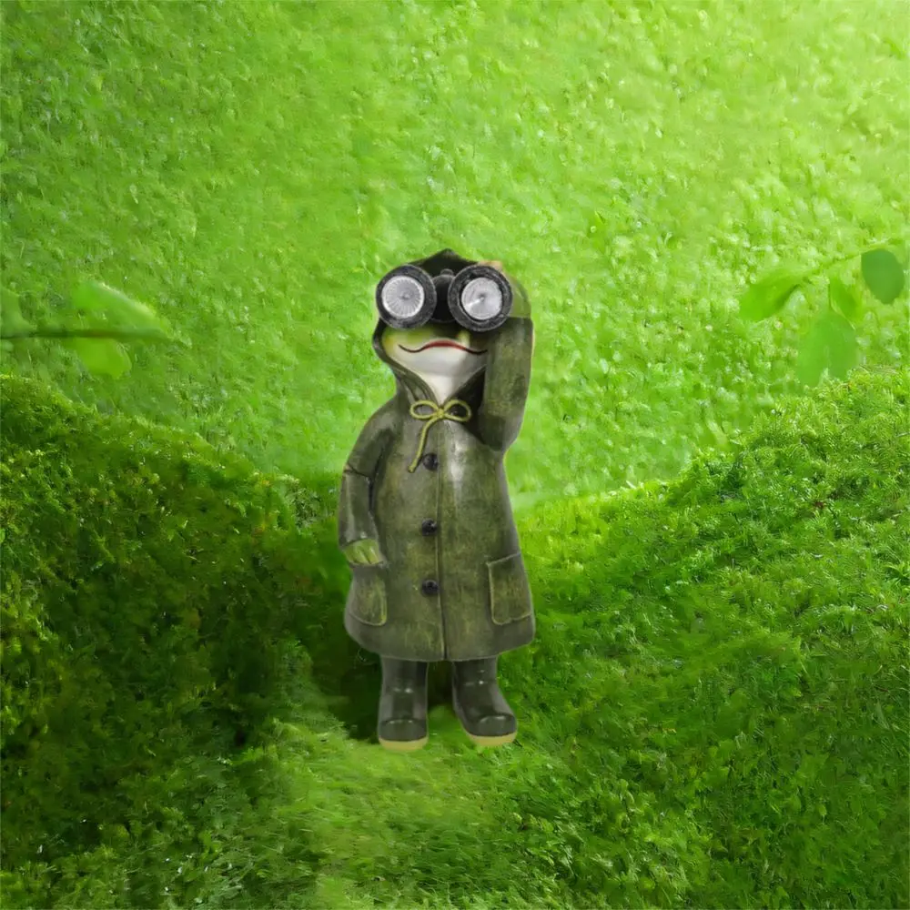 Solar Resin Frog Statue 5