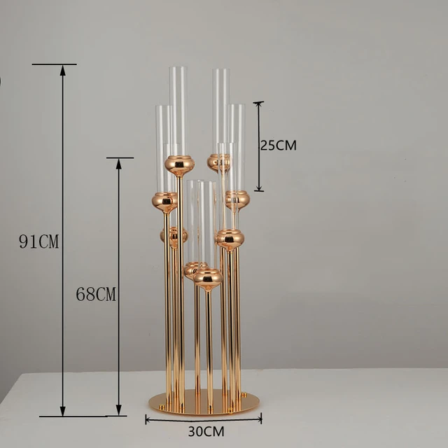 10 Db 91 Cm Magasságú Fém Gyertyák 8 Fegyvertartók Luxus Esküvői Asztali Dekoráció - Image 3
