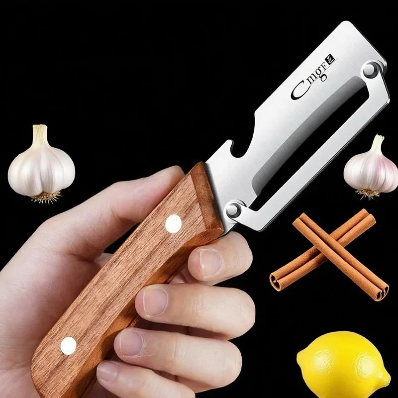 Y2k Stainless Steel Peeler with Wooden Handle for Peeling and Slicing Fruits and Vegetables Durable and Smooth Operation 2025