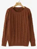 VONDA Autumn Long Sleeve Knitted Sweaters Round Neck Causal Solid Warm Pullovers 2024 Commute Or Holiday And Leisure Jumpers 4