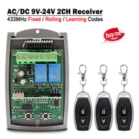 New DC/AC 9V 12V 24V Garage Door/Gate Receiver For ERREKA DEA DOORHAN AT-4 MHOUSE FORSA MASTERCODE PUJOL 433MHz Remote Control 1