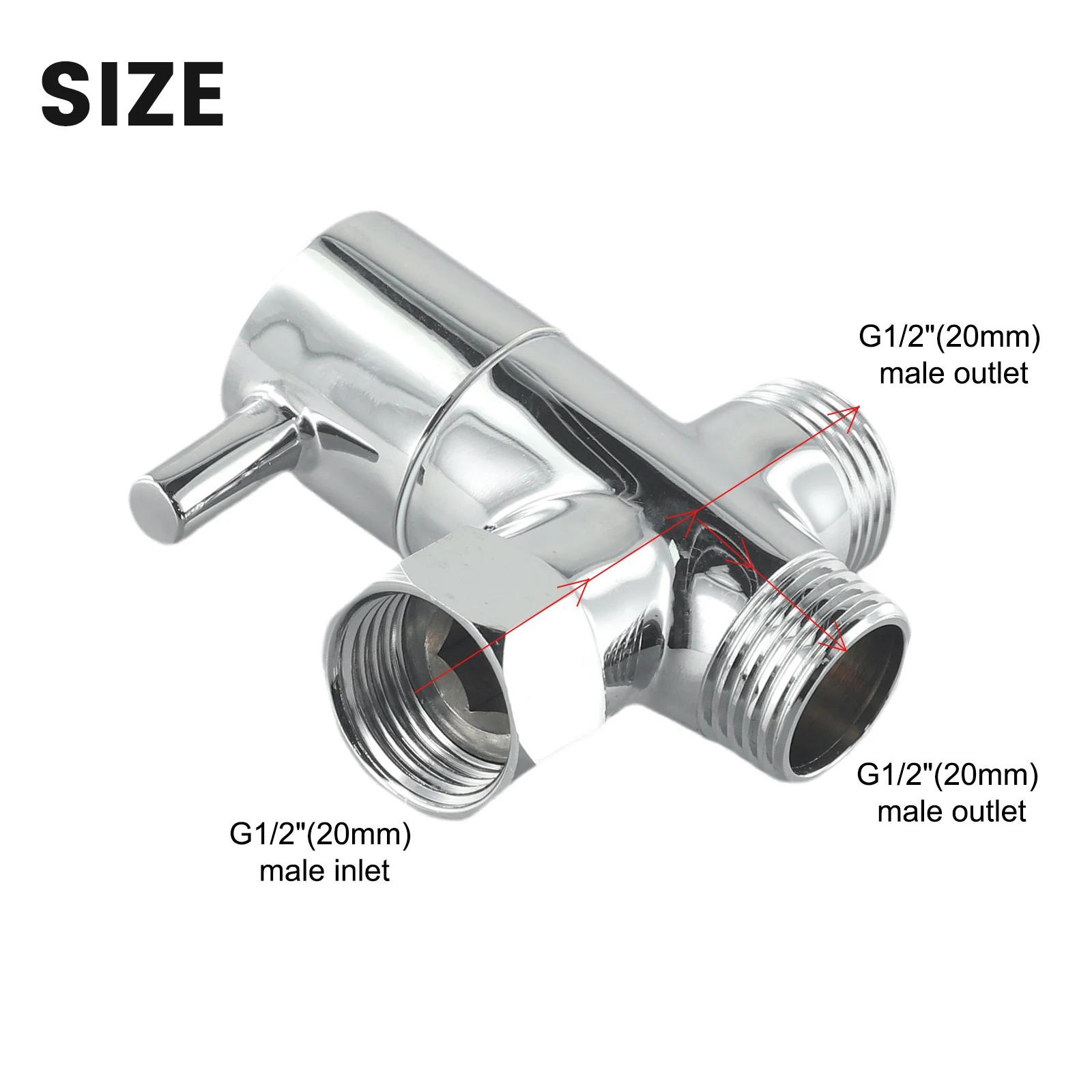 

3-Way Diverter Valve Garden Home 0.6-1.5mpa Kitchen 1pcs 4-points Shower Head Angle Valve T-Adapter Water Brass