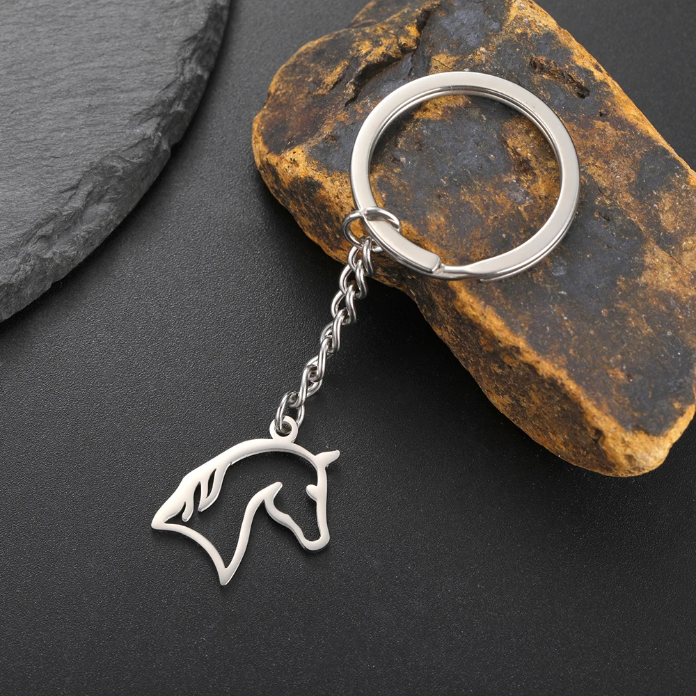 Dawapara Reitsport Pferd Schlüsselanhänger Triquetra Trinity Knoten Pferdekopf Tier Schlüsselanhänger Edelstahl Schmuck Geburtstag Jahrestag – Detail 17
