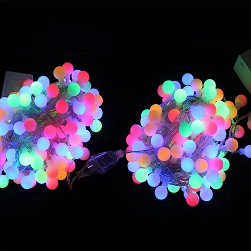 

10M 20M 30M 50M LED Fairy String Cherry Balls Light 220V 110V Operated Holiday Christmas Wedding Garland Outdoor Room Decoration