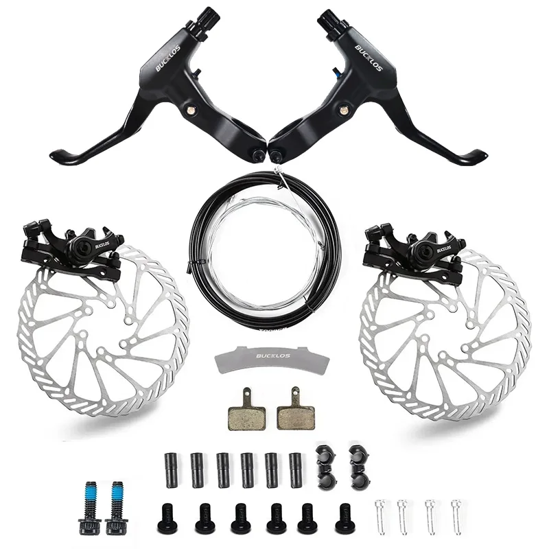 MTB Bicycle Front Rear Caliper Lever Rotors Set Line Pulling Mountain Road Bike