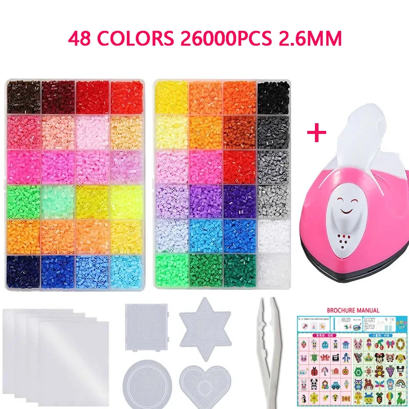 72 Farben 5 mm/2,6 mm Set Schmelzperlen Pixel Art Puzzle Hama Perlen Diy 3D Puzzles Handgemachtes Geschenk Sicherungsperlen Kit Eisenperlen Spielzeug – Detail 4