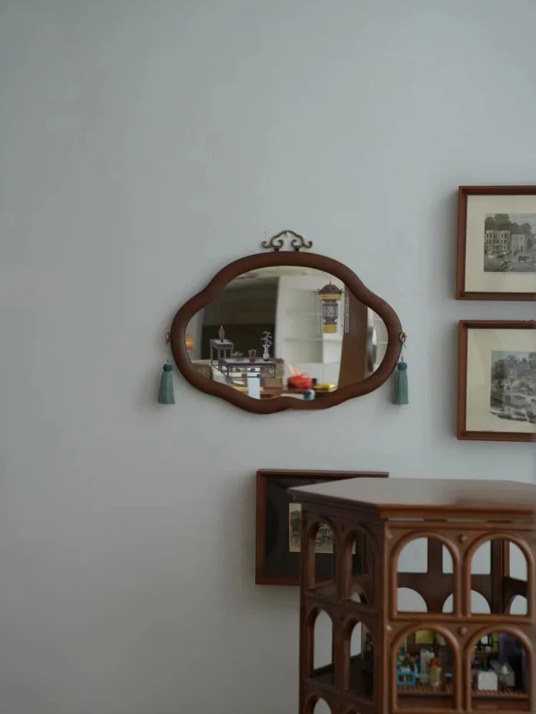Ruyi mirror Chinese wall-mounted multi-functional dressing mirror living room bathroom special-shaped hanging retro 8
