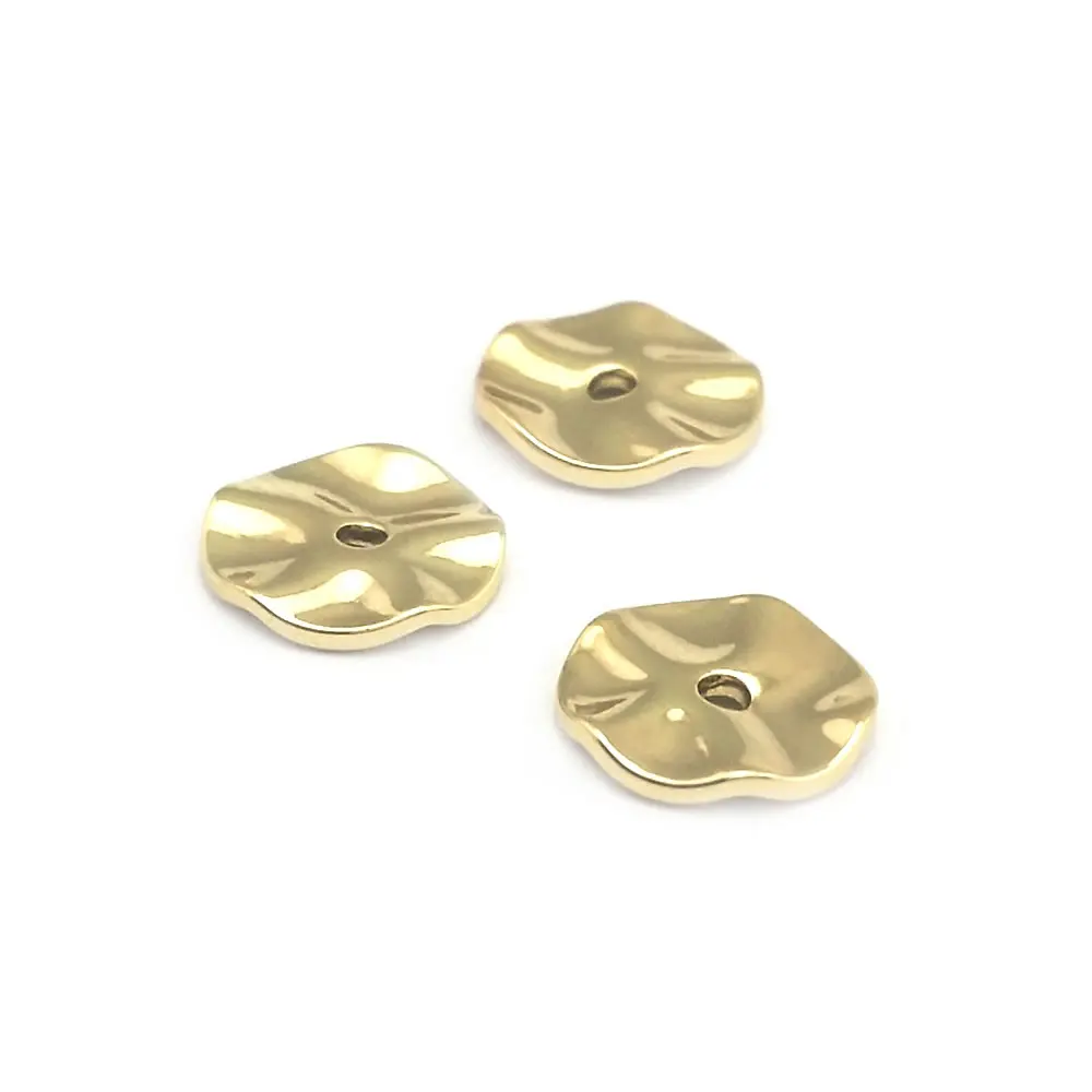 Cuentas de Espacio de Onda Redonda de Metal Dorado 18K 30PCS Alturas Varias Ideal para Hacer Joyas - details 13