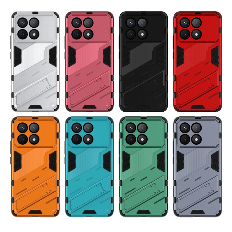 For Poco X6 Pro Case Cover Xiaomi Poco X6 Pro Capas New Phone Back Bumper Kickstand Shockproof Holder Cover Poco X6 Pro Fundas