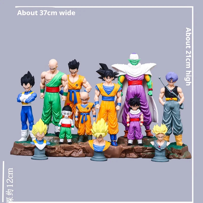 Anime Dragon Ball Kids Krillin Son Gohan Trunks Action Figures PVC Model Collection Desktop Decoration Toys Kids Birthday Gifts