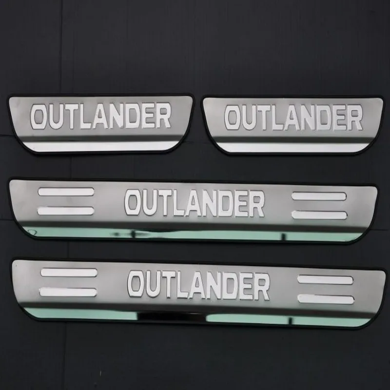 

stainless steel Car door cover outside door sill plate For Mitsubishi Outlander 2013 20114 2015 2016 2017 2018 Car styling