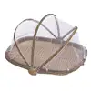Bamboo Woven Storage Basket Mesh Handmade Food Fruit Anti Flies Net Cover Tent Sundry Container Kitchen Storage Tray 3
