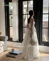 SONDR Korean Puff Sleeves Wedding Dress Strapless Customized  Formal Prom Dress 웨딩드레스  A-Line Taffeta Corset Evening Gown Bridal 2
