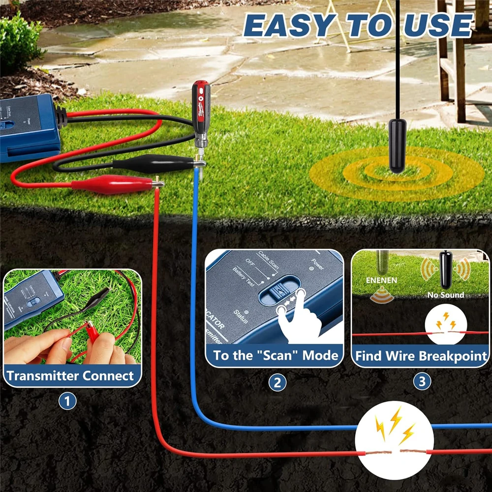 Noyafa Underground Cable tester NF-816L Anti-Interference Cable Tracker Electrical Wire Tracer Cable Locator Network Tools 3