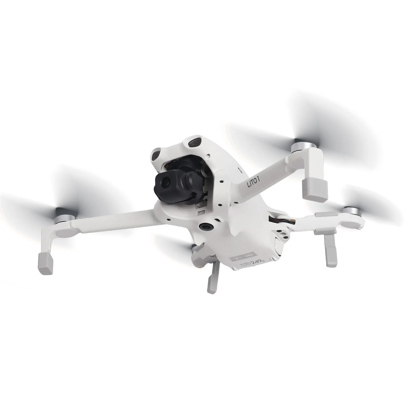Extension de train d'atterrissage pour DJI LITO 1 et LITO X1 installée sur le drone, prête au décollage.