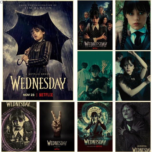 American Movie TV Wednesday Addams Retro Poster Prints Wallpaper