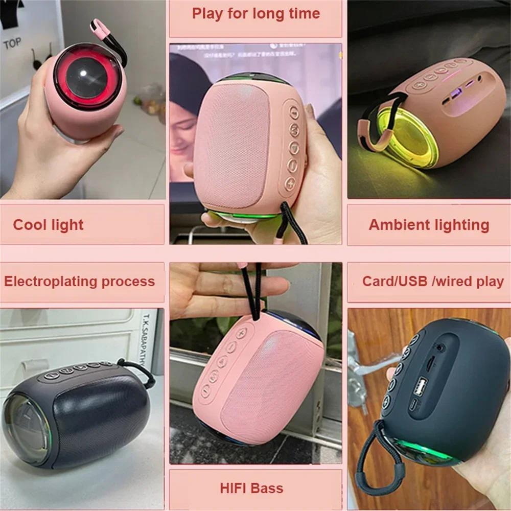 

Waterproof 10W Bass Sound Support TF Card FM Ra Pink Speaker Bluetooth Powerful Portable Bluetooth Speaker Box Outdoor Sound Box