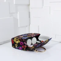 Sacs à poignée supérieure en métal pour femmes de mariée, sac à main de soirée à paillettes brillantes, pochette de fête à fleurs colorées, sacs à bandoulière avec chaîne 5