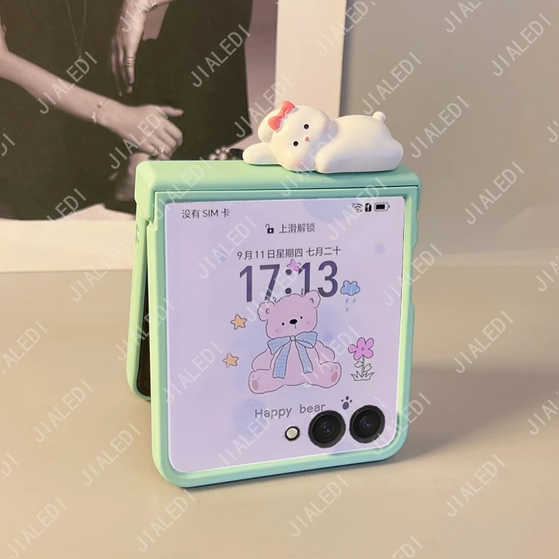 Cute Bear Ears Hinge Phone case For Samsung Galaxy Z Flip 7 thumbnail 11