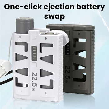 Power Bank con Batteria Sostituibile da 22,5W, Custodia Fai-da-te per 2x21700 Batterie, Uscita Dual Mode con Modalità Bassa Corrente e Cavo di Ricarica Rapida