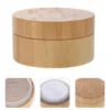 30ml Empty Powder Case Wooden Powder Case Make-up Sponge Holder with Lids and Powder Puff makeup powder jar 1