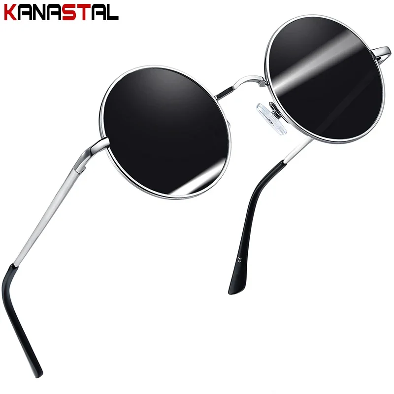 

Rindu Polarized Sunglasses UV400 Women Punk Sun Glasses Metal Round Eyeglasses Frame Party Beach Travel Anti Glare Shade Eyewear