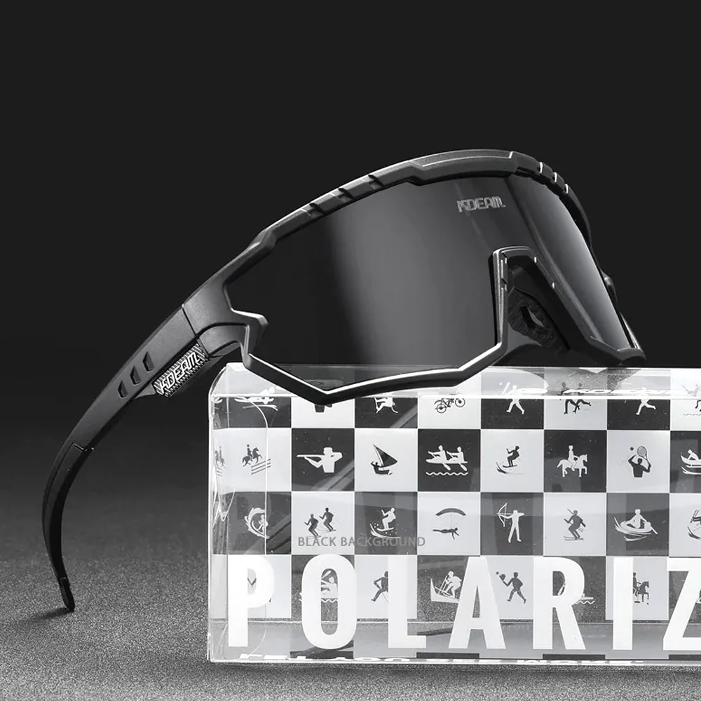 KDEAM Athletics TR90 Material Polarisierte Sonnenbrille für Herren mit integriertem Myopie-Rahmen, Kategorie 3, Fahrradsonnenbrille