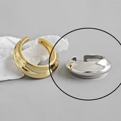 Elegant Gold-Tone Hollow Design Resizable Sterling Silver Ring (As Picture)