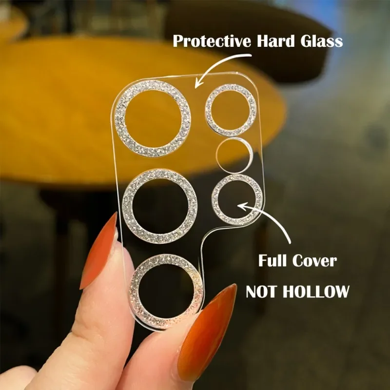 Bling Glitter Diamond Camera Lens Protection Case with HD Protector Film